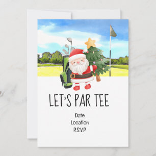 Invitation Golf Let’s Par tee Christmas party pour Golfer
