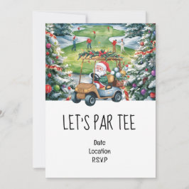 Invitation Golf Let’s Par tee Christmas party pour Golfer