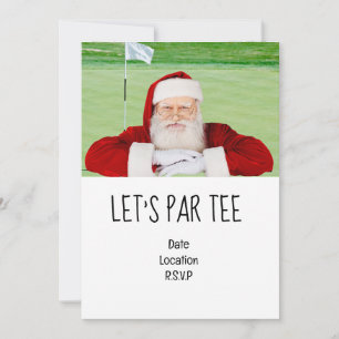 Invitation Golf Let’s Par tee Christmas party pour Golfer