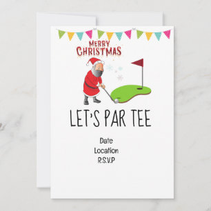 Invitation Golf Let’s Par tee Christmas party pour golfeurs