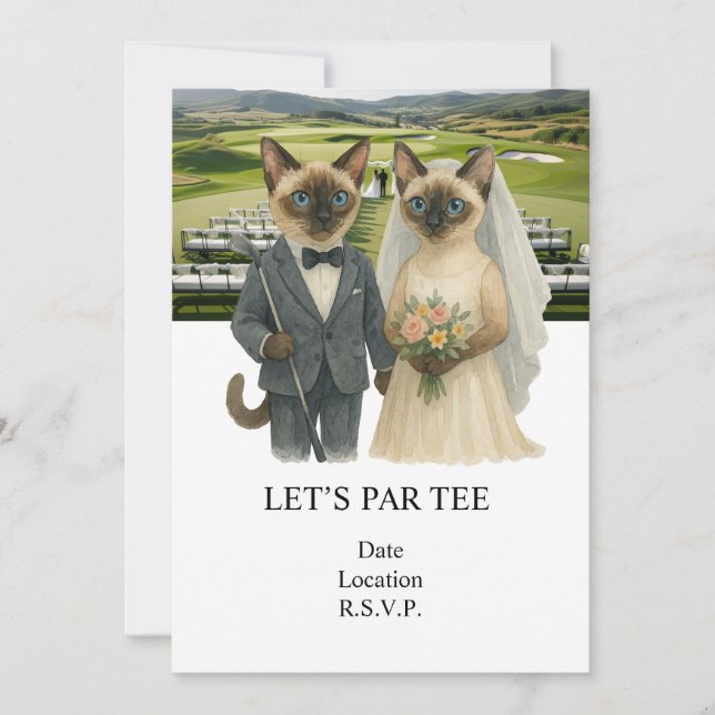 Invitation Golf Let’s Par tee for cat lovers WEDDING (Devant)