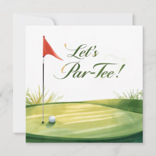 Invitation Golf Let's Par tee avec parcours de golf