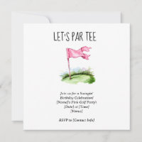 Golf Let's Par tee avec un drapeau de golf sur ver