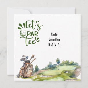 Invitation Golf Let's Par Tee pour la partie de golf
