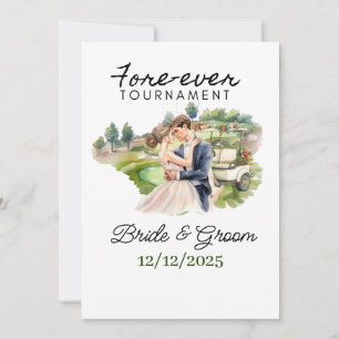 Invitation GOLF Mariage mariée et groom Golf Balls