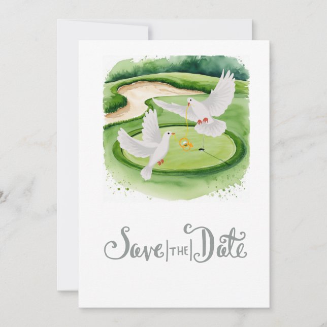 Invitation Golf Mariage Sauvegarder la Date Golf thématique (Devant)