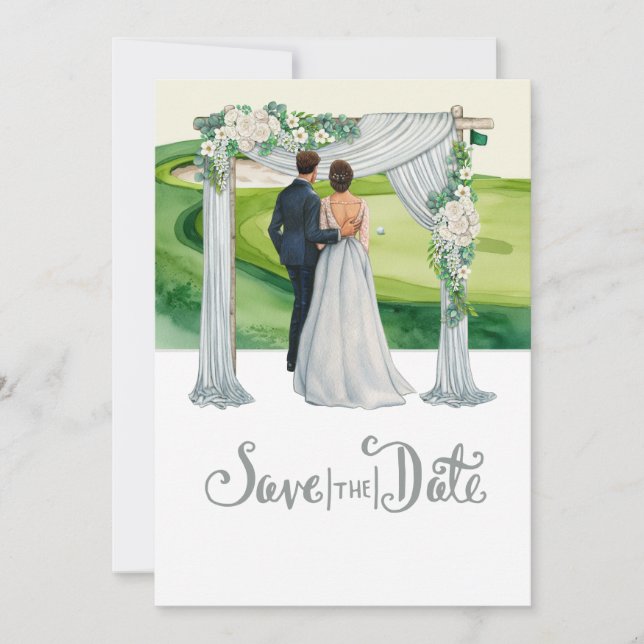 Invitation Golf Mariage Sauvegarder la Date Golf thématique (Devant)