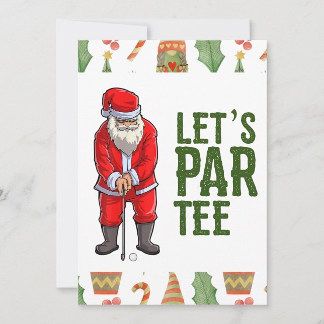Invitation Golf Noël Faisons Par Tee avec le Père Noël (Devant)