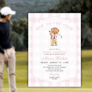 Invitation Golf nouveau au club rose fille baby shower