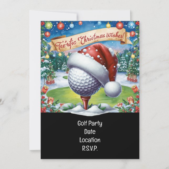 Invitation Golf Par tee Golfer Christmas Party (Devant)