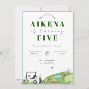 Invitation Golf Par tee La fête d'anniversaire des enfants