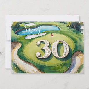 Invitation Golf Par tee party 30e anniversaire au golfeur