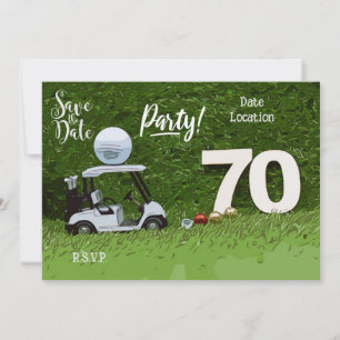 Invitation Golf Par tee party 70e anniversaire au golfeur