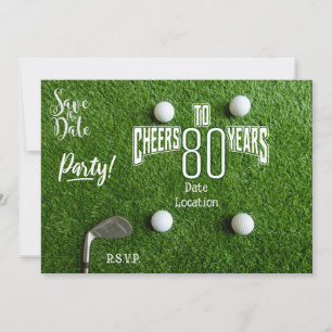 Invitation Golf Par tee party 80e anniversaire au golfeur