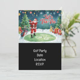 Invitation Golf Par tee party Le Père Noël Squad