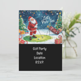 Invitation Golf Par tee party Le Père Noël Squad
