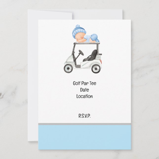 Invitation Golf partie enregistrer la date dans Baby shower G (Devant)