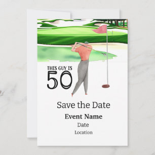 Invitation Golf Party 50th Birthday Enregistrer la date pour 
