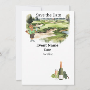Invitation Golf Party 80th Birthday Enregistrer la date pour 