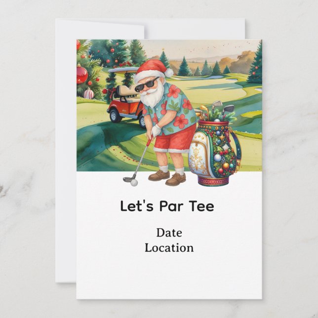 Invitation Golf Santa Claus Golf Noël d'été (Devant)