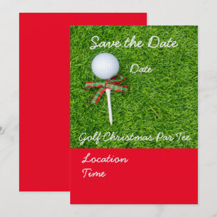 Invitation Golf Sauvez la date de Noël avec le ballon de golf