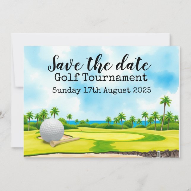 Invitation Golf Sauvez la date Tournoi de golf (Devant)