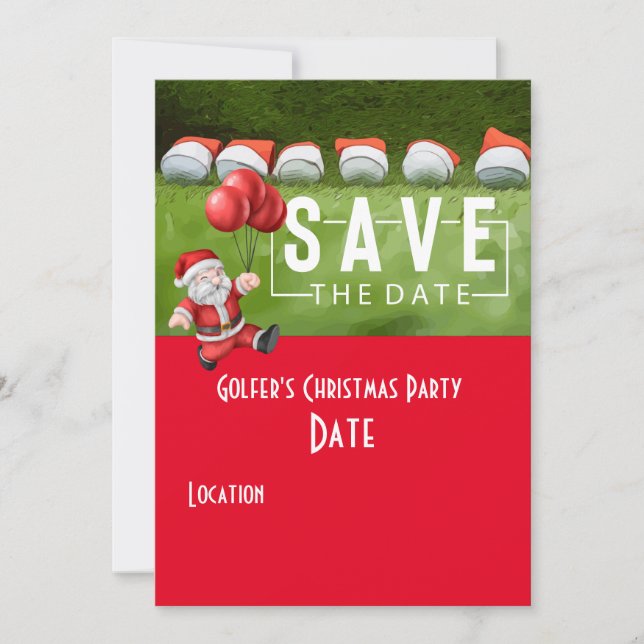 Invitation Golf Save the Date Christmas Party Golf ball Père  (Devant)