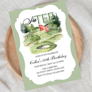 Invitation Golf SOIXANTE-TEE Anniversaire, 60, Golf Anniversa