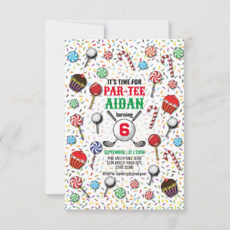 Invitation Golf sur mesure Anniversaire Par Tee Design