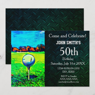 Invitation Golf sur mesure Hommes Anniversaire Sports Hobby