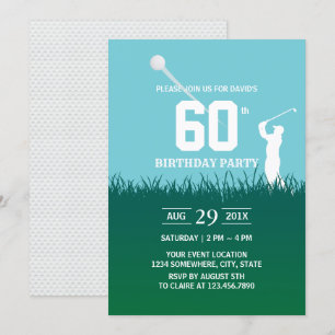 Invitation Golf Swinging 60th Birthday Party