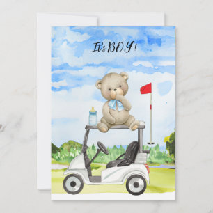 Invitation Golf Teddy Bear It's Boy for Baby shower