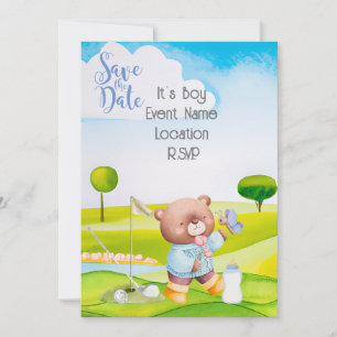 Invitation Golf Teddy Bear It's Boy for Baby shower Napkins
