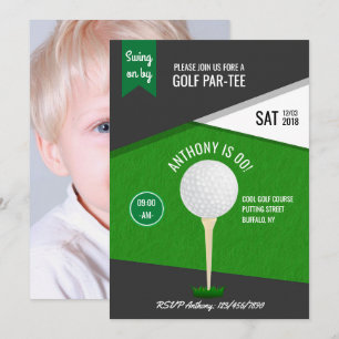 Invitation Golf Thème Anniversaire Fête Customisée Photo Invi
