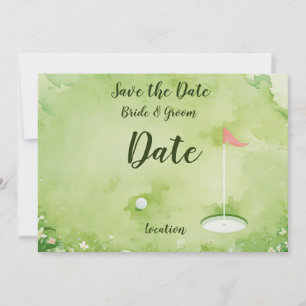 Invitation Golf vert eau aquarelle