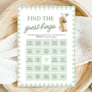 Invitation Golf Vert Trouvez le Bingo Bébé Jeu de Baby Shower