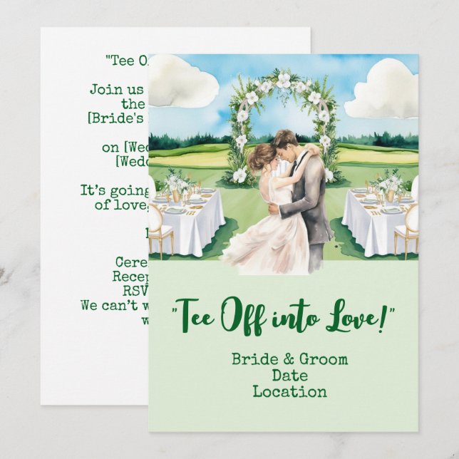 Invitation Golf Wedding on the golf course (Devant / Derrière)
