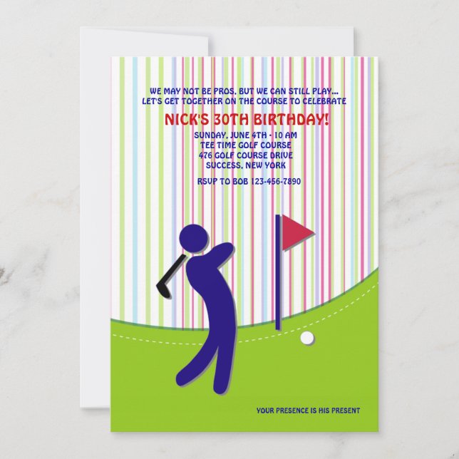 Invitation Golfer (Devant)