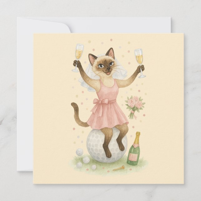 Invitation Golfeuse femme Économisez la Date Mariée Enterreme (Devant)