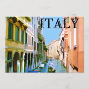 Invitation Gondolier dans le canal de Venise ITALIE