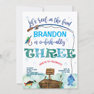 Invitation Gone Fishing, O-fish-ally, 3e anniversaire de pêch