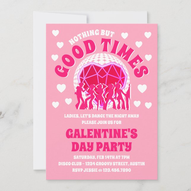 Invitation Good Times Super Pink Valentine's Day (Devant)