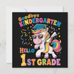 Invitation Goodbye Kindergarten Hello 1st Grade Unicorn
