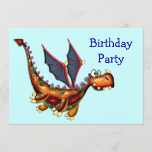 Invitation Goofy Flying Dragon Birthday Party