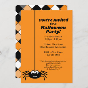 Invitation Googly moderne Eye Spider Halloween Party