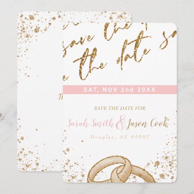 Invitation Gorgeous - Gold Pink COLLECTION A Enregistrer la d (Devant / Derrière)