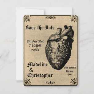 Invitation Goth Macabre Coeur Gothique Enregistrer la date In