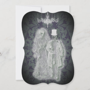 Invitation Goth Skeleton Ghost Bride et Groom Couple