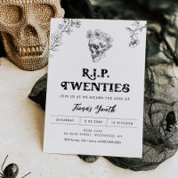 Gothic Love 30th Birthday Invitation, RIP 20