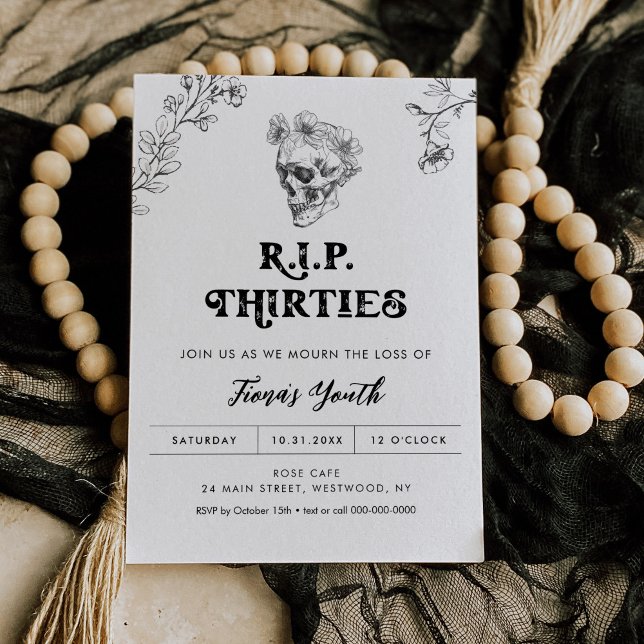 Invitation Gothic Love 40th Birthday Invitation, RIP 30 (Créateur téléchargé)
